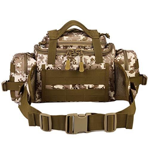 Tactical Assault Gear Sling Pack Hiking Duffle Fanny Packs MOLLE Compact Utility Military Waist Range Bag Heavy Duty EDC Camera Shoulder Backpack (Desert camouflage) - color: Desert camouflage
