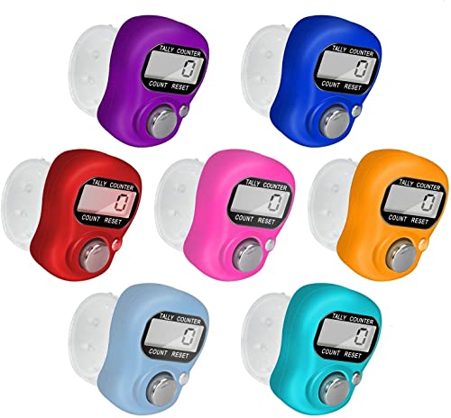 Electronic Finger Counter, Resettable Hand Tally, 5 Digit Number and LCD Electronic Digital Display, Handheld Clicker Counting - size: 7 Packs