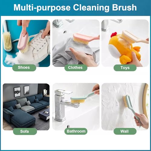 3 Pack Shoe Brush for Cleaning Shoe Scrubber Brushes Shoe Cleaner Brush | Shoe Cleaning Brush with Ergonomic Long Handled Gentle Soft Bristle Scrub Brush for Sneakers,Tennis,Canvas,White Shoes