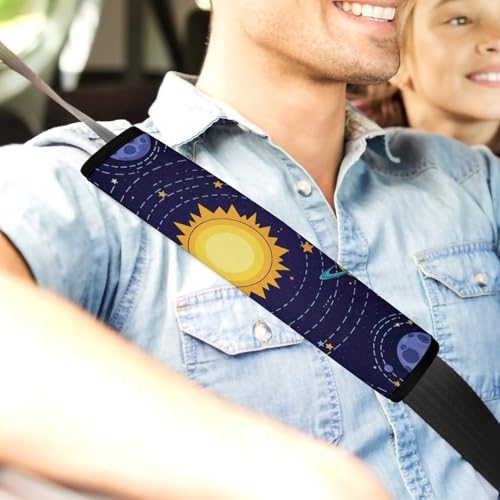 Universal Fit Seat Belt Shoulder Pad for Adult Use, Most Cars, 2 Pack Stylish Classic Space Harness Pads Strap Pressure Relief - color: Pattern 38