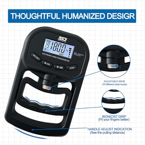 Hand Grip Strength Tester Trainer, 396lbs/180kg Hand Grip Dynamometer with LCD Display, Ideal for Sports, School, and Home Use