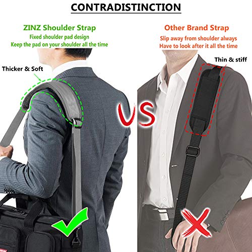 Bag Shoulder Strap, Padded Adjustable Shoulder Strap Replacement - color: Dark Gray, size: 57"