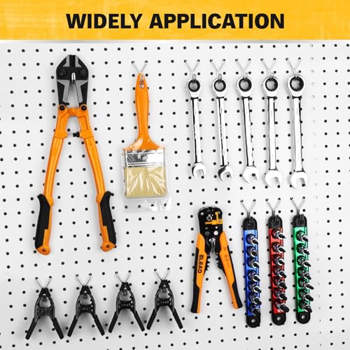 ELEAD 45-Piece Pegboard Hooks J-Hook, Silver J Hooks for Pegboard, Fits 1/8” & 3/16” Pegboards, Heavy Duty Peg Board Hooks for Hanging Keys, Retail Items & Small Tools - style: Silver J Hooks