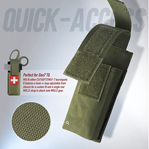 LIVANS Molle Tourniquet Holder, Tactical Shears Pouch, IFAK Scissor Holster | Medical Shear Holder, EMT Scissor Bag Fit for Tourniquet, Folding Knife, Tactical Flashlight, Pistol Mag Pouch Small Tool Bag - color: Army Green
