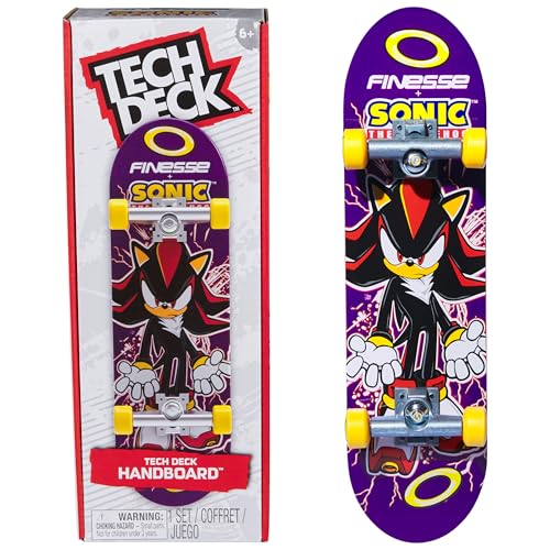 TECH DECK, Finesse X Sonic The Hedgehog Handboard; Authentic Mini Skateboards, Kids Toys for Boys & Girls, Ages 6 and up (Hands Use Only) - style: Finesse x Sonic The Hedgehog