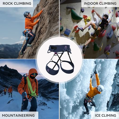 KAILAS Airo Rock Climbing Harness Men Roofing Harnesses Rescue Mountaineering Safety Belt Women Comfortable Lightweight - color: Navy Blue, size: X-Large