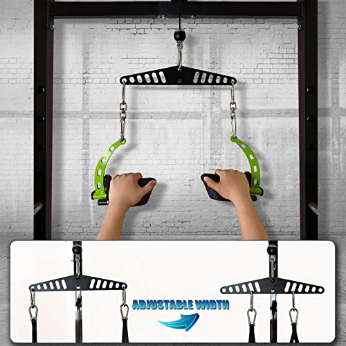 Multi-Grip LAT Pull Down Bar for Home Gym Fitness, Spreader Plate LAT Pulldown Attachments for Pulley System Cable Machine, Double to Single Cable Attachment Exercise Handle - color: Multi Hole Bar 1