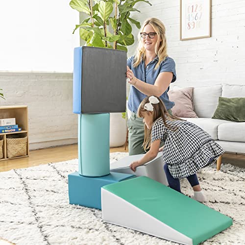 ECR4Kids SoftZone Climb and Crawl Playset, Building Blocks, Contemporary, 5-Piece - color: Contemporary