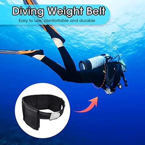 Scuba Weight Belt with 5 Pockets, Quick-Release Buckle Diving Pocket Weight Belt Adjustable Snorkeling Webbing Weight Pouch Belt fit for Waist 32" to 52" Black (Not Including Weights)