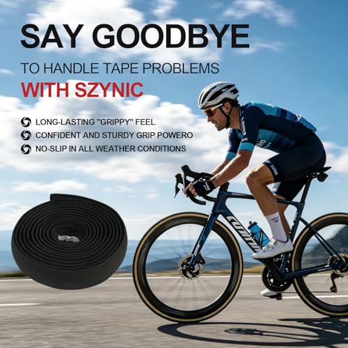 BD13 Bike Handlebar Tape, EVA Road Bike Bar Tape with Shock Absorbing Cushioning, Anti-Slip Bicycle Handlebar Wrap, Heavy-Duty Acrylic Double Sided Tape, End Plugs (Black) - color: black