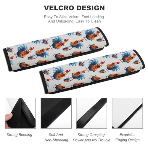 1 Pair Funny Rooster Cool Cartoon Chicken Seat Belt Shoulder Pad Soft Padded Seat Belt Cushion for Adult Use, Stroller Pushchair High Chair, Pressure Relief - color: Pattern 990