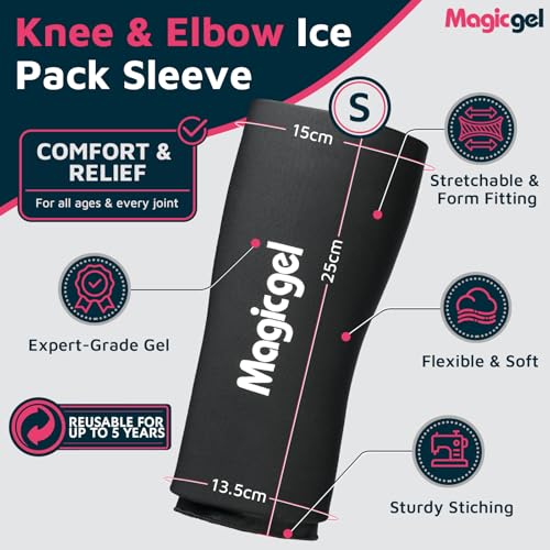 Magic Gel Elbow Ice Pack Wrap – Reusable Knee and Arm Sleeve - Hot & Cold Freeze Therapy Wrap for Targeted Areas – Compact Compression Fit for Knees, Calf, Joints, Tennis - style: Small Knee & Elbow Pack