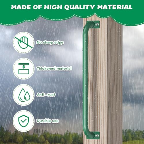 SELEWARE 42" Green Playground Ladder Handle Metal Playset Handles Grab Bars | 500LB 2Pcs Heavy Duty Steel Kids Playground Handles for Indoor/Outdoor Ladder Handrail Swing Set Treehouse Rock Climbing Wall - color: D: 42"-2 Pcs-green