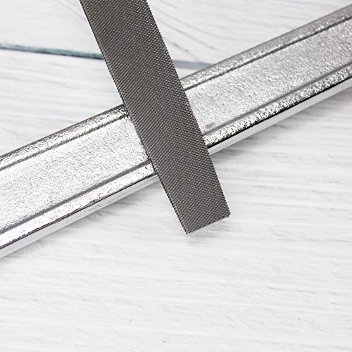 KALIM Flat Medium Cut File, Double Cut Teeth, 6'' Length, Made of High Carbon Steel, Hand File Without Handle Suitable for Wood, Metal, Sharpening, etc. - style: 6'' Flat File