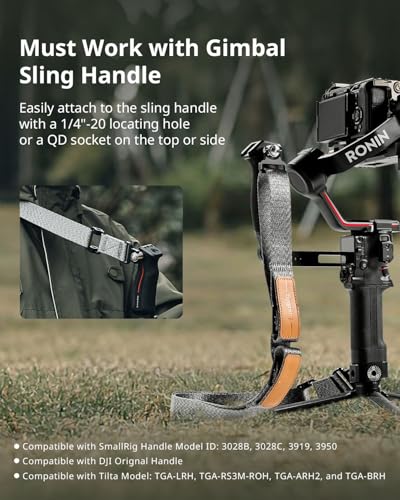 SmallRig Quick Release Plate for Arca Swiss, with 1/4"-20 & 3/8"-16 Screw | for DJI RS 5, RS4 Pro, RS4, RS3 Pro, RS3, RS2 - style: Gimbal Handle Strap(Grey)