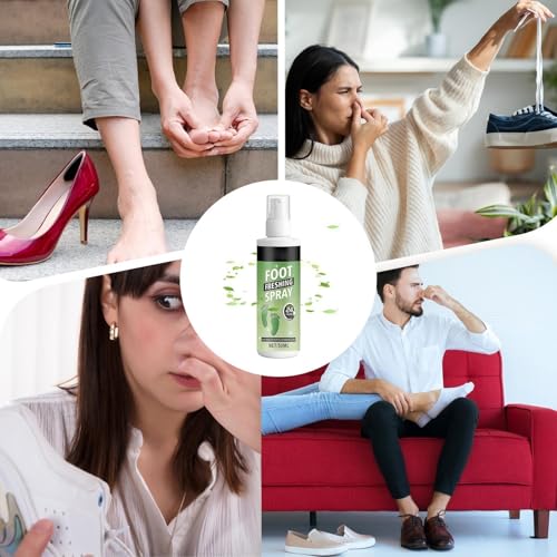 Shoe Odor Spray 60ml Powerful Long-Lasting Elimination | Foot Odor Spray for Leather Boots Footwear Tennis Hockey Closet Home Sneaker