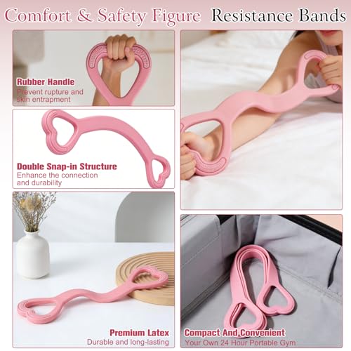 3PCS Figure 8 Resistance Bands with Handles | Arm Resistance Bands, For Arm Back Shoulder Training, Elastic Ropes, For Yoga Pilates