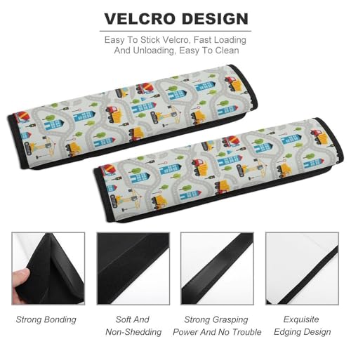 1 Pair Universal Fit Seat Belt Cover for Elderly Support, Most Cars, Trucks Construction Cars Seat Belt Cushion, Neck and Shoulder Support - color: Pattern 59