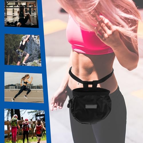 Kisangel Powder Bag Large Capacity with Oxford Cloth and Polar Fleece Material Chalk Bag Prevents Chalk Overflow, Portable Outdoor Climbing Gear for Bouldering and Climbing