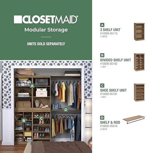 ClosetMaid Modular Storage Stackable Shoe Shelf Unit, Sand - color: Sand