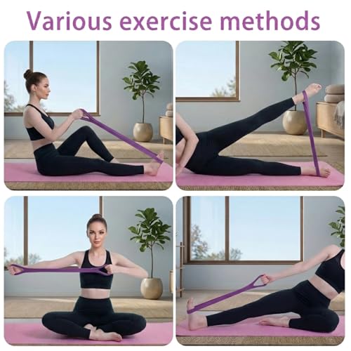 Figure 8 Resistance Band with Handles Elastic Exercise Band for Arm Back & Shoulder Workout Non-Slip 8 Shaped Resistance Band for Home Gym Yoga Pilates Stretching & Physical Therapy 3Pack - color: Purple