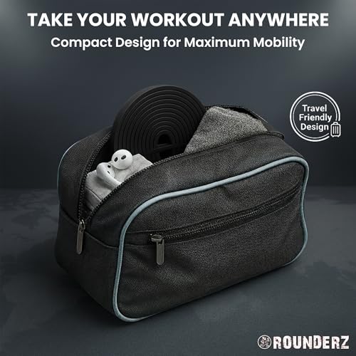 Rubberbanditz Rounded Edge Resistance Band | Compact and Light Weight Exercise Bands | Suitable for All Fitness Levels Users| Travel Friendly Resistance Bands for Working Out - color: Black