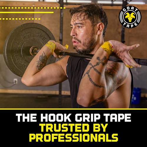 Goat Tape Yellow Super Stretchy Premium Thumb Tape(4-Pack) and Pre Cut Red Athletic Tape for Fingers - Extra Sticky Elastic Athletic Thumb Tape for Weightlifting