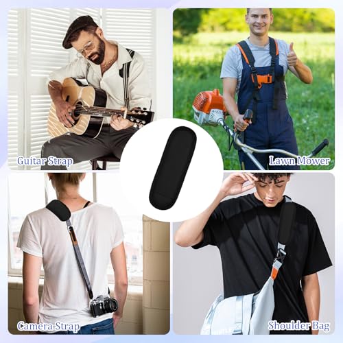 2 Pack Black Soft Shoulder Strap Pad for Luggage Straps & Bags - Ultra Comfortable Shoulder Pads for Bag Straps - Breathable，Lightweight, Adjustable Fit for Comfort