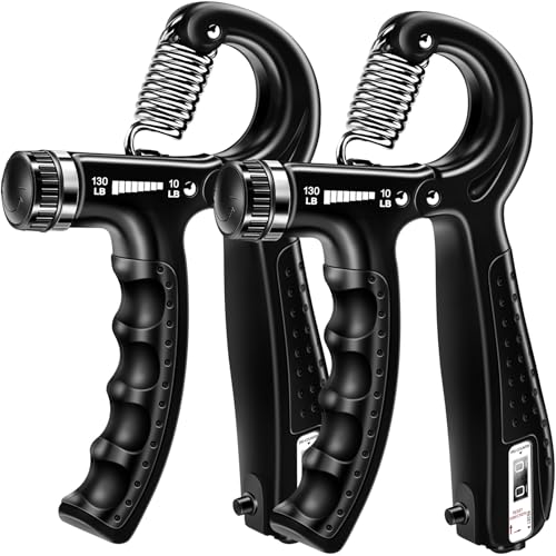 HiKeep Grip Strength Trainer (2 Pack), Forearm Strengthener, Hand Grip Gripper Strengthener, Hand Strengthening Devices, Forearm Exerciser, Finger Wrist Strengthener, Exercisers Squeezers for Strength - color: Black