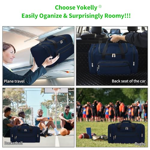 Sports Duffel Bag 26 Inch Travel Gym Duffle - Navy Blue - color: Navy Blue, size: 26 inch - 1.0
