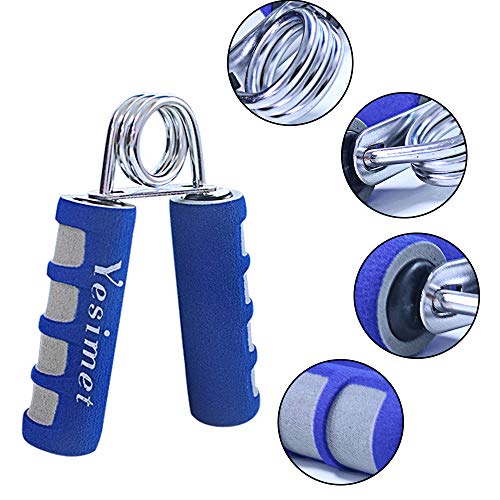 2 Pack Hand Grip Strengthener Set, Forearm Exerciser, Finger Gripper, Grip Strength Trainer, Hand Grip- Soft Foam Hand Exercise for Quickly Increasing Wrist Forearm and Finger Strength - color: Blue