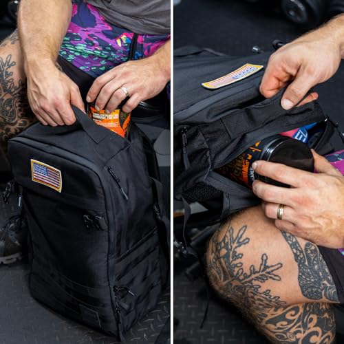 SERIOUS STEEL FITNESS Gym Bag, Rip-Resistant Fabric, Heavy Duty (Black, Backpack (Pro-Mini (26L) with Dividers)) - color: Black, style: Backpack (Pro-mini With Dividers)