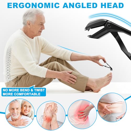 2026 Toenail Clippers for Thick Toenails for Seniors Angled Head | Large Toe Nail Clippers Set for Men, Long Handle Heavy Duty Ingrown Toenail Clippers, Ultra Sharp Slanted Finger Nails Cutter - style: 5PCS Toenail Clippers