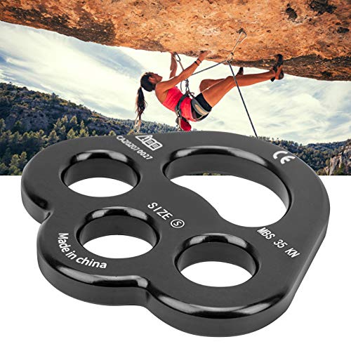 for claw Rigging Plate , 3 Hole Force Rigging Plate , Descender Plate , for claw Rigging Plate long-lasting Climbing Equipment for Outdoor Adventures (black)