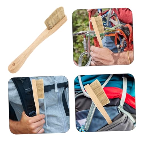 Toyvian Thick Boars Hair Bristles Mountaineering Cleaning Brush for Climbing Bouldering Nonabrasive Wire Brush for Indoor Rock Climbing