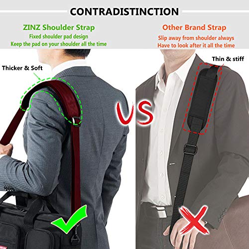 Bag Shoulder Strap, Padded Adjustable Shoulder Strap Replacement - color: Red, size: 57"