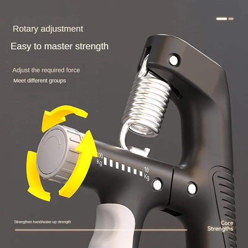 Hand Gripper Strengthener, Adjustable Resistance 22-220Lbs (10-100kg) Forearm Exerciser, Grip Strength Trainer for Muscle Building & Injury Recovery, Aerobic Hands