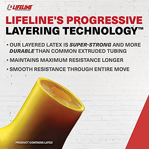 Lifeline Variable Resistance Trainer Kit with Adjustable Resistance Level Bands for More Workout Options - Includes Triple Grip Handles, Door Anchor, Three 5ft Exercise Tubes and Carry Bag - style: 120 lbs