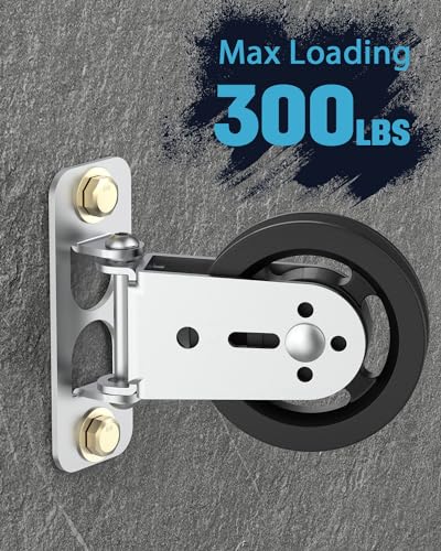 Gym Pulley Blocks, 3.5Inch/88mm Wall Mount Fixed Pulley Wheel, Upgrade Rotation 180 Degree, Load Bearing 300LBS, Heavy Duty Swivel Wheel for LAT System, DIY Fitness - style: Wall-mounted Pulley -1 Pack