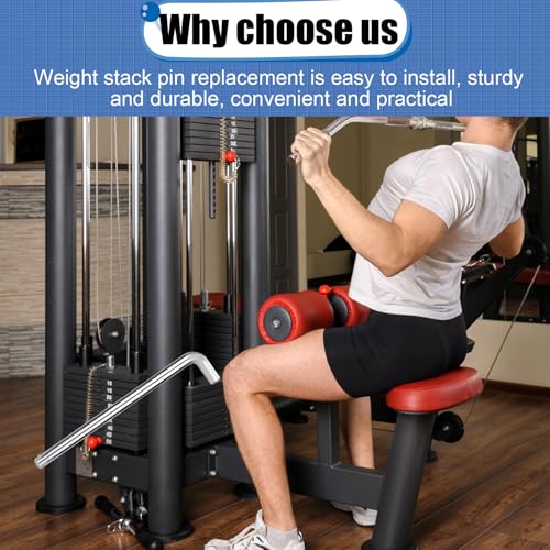 NQEUEPN Weight Stack Pin, 3/8 Inch Diameter 6 Inch Weight Loading Pin L Shaped Pin Tensile Weight Stack Extender Pin Weight Selector Pin Gym Pin Fitness Gym Equipment for Home Gym