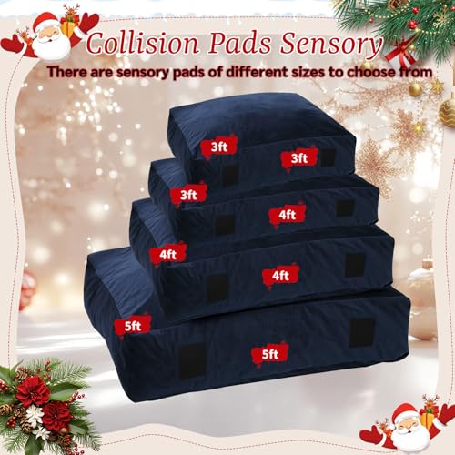 WOUDY Crash Mats for Kids Sensory, Sensory Pads for Autistic Children,Soft Foam Landing Zone, Soft, High-Density Foam Landing Zone Provides Safe Sensory, with Washable Cover - size: 3FT blue