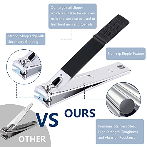 Aceoce Nail Clippers Set Professional Manicure Set Grooming Kits Nail Kit | Stainless Steel Finger and Toe Nail Clippers Travel Manicure Pedicure Kit Nail Care Kit Personal Care Tools Gifts for Men - color: Black and White