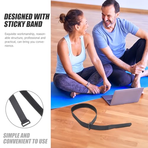 ABOOFAN 12pcs Elastic Hook and Loop Straps with Buckles 25mm X 600mm Reusable Fastening Ties Cargo Binding Belt for Yoga Mat Carrying and Drone Storage