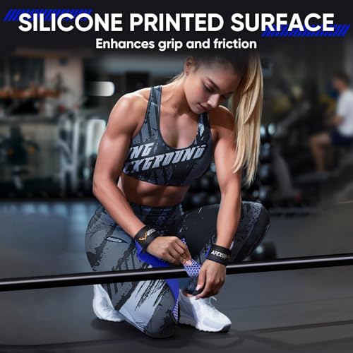 Weight Lifting Straps for Weightlifting, Lifting Wrist Straps Gym, Deadlift Strap, Anti Slip Silicone Weightlifting Strap Men Women Powerlifting, Strength Training - color: Blue, size: 2 Pair