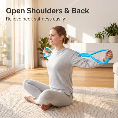 Figure 8 Resistance Band, Figure 8 Resistance Bands for Women Men,Resistance Band Figure for Working Out, Non-Slip Handles, Home Gym, Yoga & Physical Therapy - color: 25 LBS BLUE