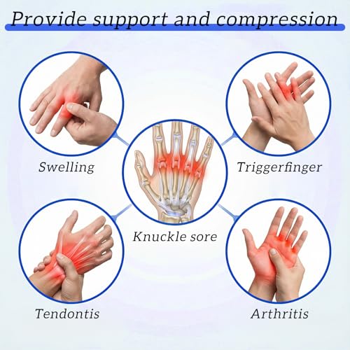 TIESOME 20Pcs Sport Finger Sleeves, Breathable Finger Brace Elastic Fingers Support Sleeves Compression Fingers Sleeve Thumb Splints for Relief Support Protector and Relieving Pain