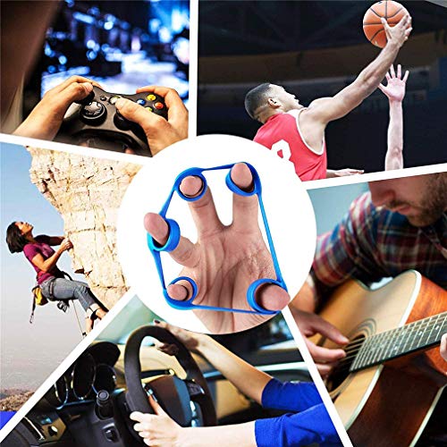 3PCS Finger Stretcher Resistance Bands Strength Trainer for Forearm Exercise Guitar Finger Strengtheners Rock Climbing 6.6 8.8 11 Pounds - color: Style 1-1