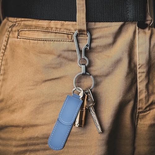Metal Nail File with Case, 2 Pack Keychain Nail Files for Natural Nails, Fingernail Files Diamond Round Tip Stainless Steel Double Sided Fine Grit Sapphire Filer with Leather Sheath Travel Blue - size: 2 Pack 3.6 in Silver/Blue Keychain