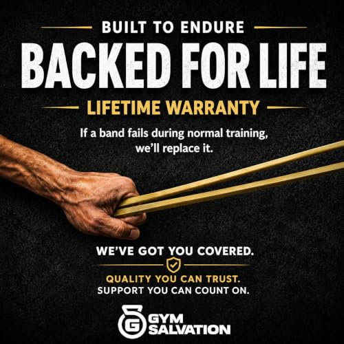 Gym Salvation 41-inch Loop Resistance Bands Set, 5 Pull Up Assist Bands for Strength Training & Working Out, Long Exercise Bands for Powerlifting, Mobility & Home Gym with Carry Bag