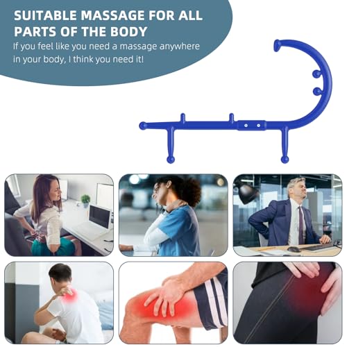 KEINE MARKE Massage Trigger Point Cane Body Deep Tissue Handheld Back, Neck, Shoulder, Leg and Feet Massager Rod, Muscle Release Tool Self Massage Hook Cane for Women & Men (Upgraded Blue) - color: 03-blue